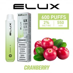 Cranberry Elux Vibe 600 Disposable Vape