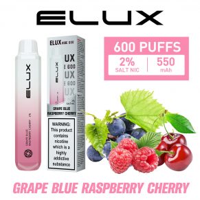 Grape Blue Raspberry Cherry Elux Vibe 600 Disposable Vape