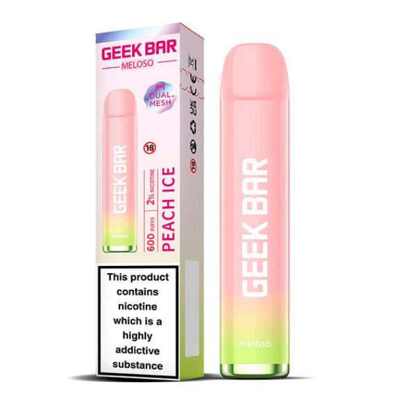 Peach Ice Geek Bar Meloso 600 Disposable Vape