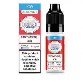 Strawberry Ice 30:70 10ml Dinner Lady Ice Nic Salt E-Liquid 3mg